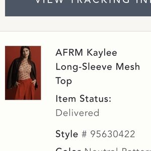 AFRM Kaylee Long-Sleeve Mesh Top - Black and Red